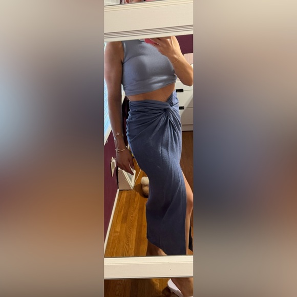 ZARA - WOMEN’S TEXTURED KNOTTED MIDI SKIRT - SIZE XS - Picture 15 of 16